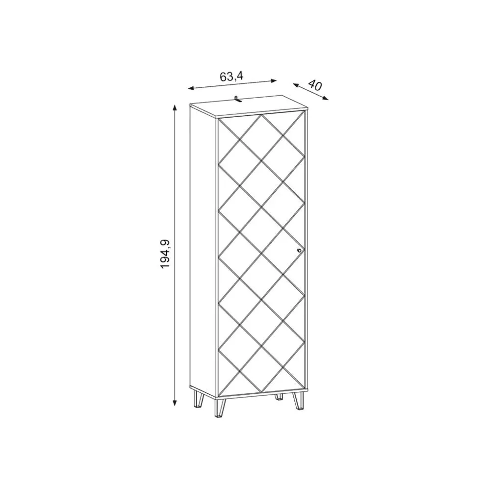 Szafa BILBAO 1D dąb craft tobacco/grafit mat do przedpokoju | sklep MIRAT styl LOFT, RYFLOWANY kolekcja BILBAO