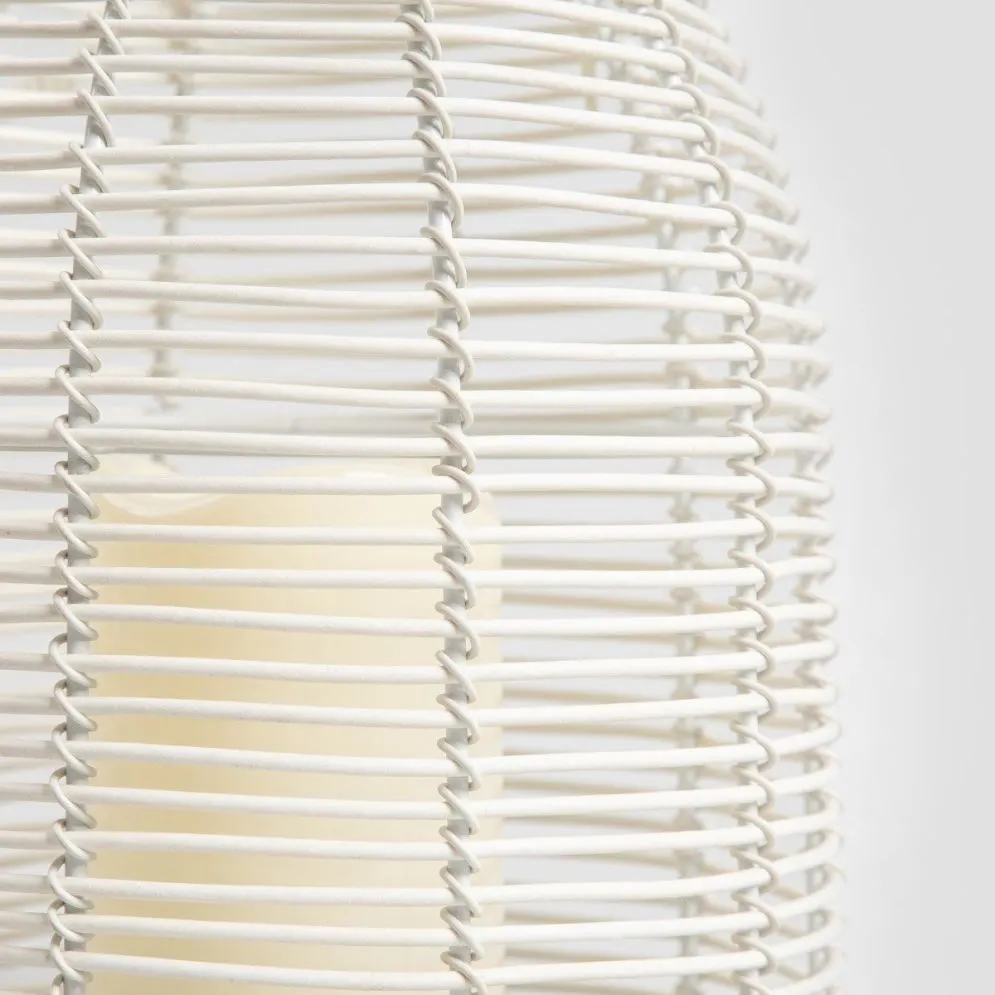 Lampion MODERN HAMPTONS ogrodowy ze świecą LED biały 19x21,5 cm | MIRAT