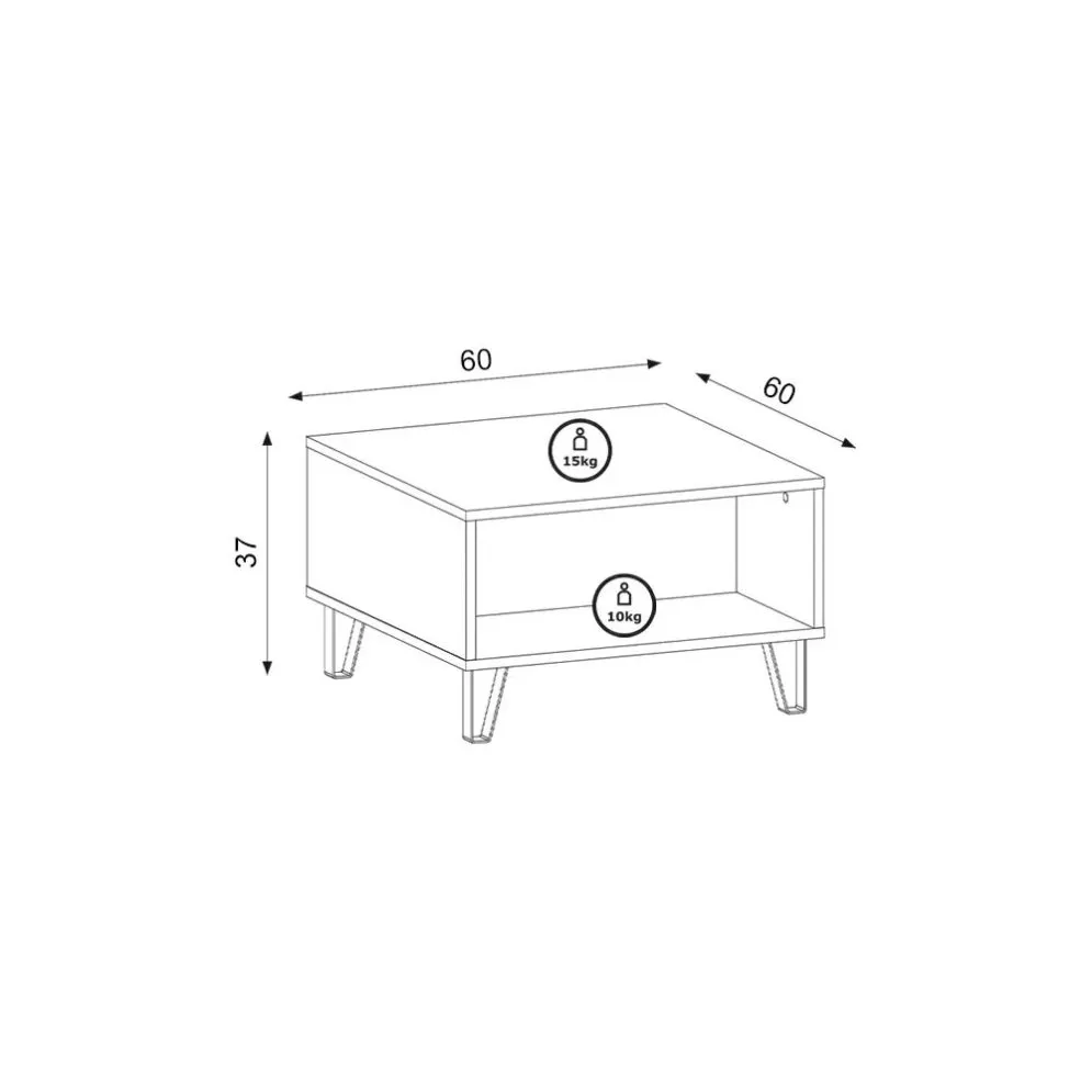 Stolik kawowy BILBAO dąb craft tobacco kwadratowy | sklep MIRAT styl LOFT kolekcja BILBAO