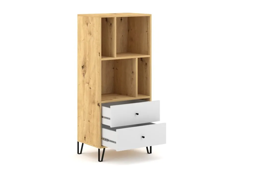 BILBAO REGAŁ BL07 2S DĄB ARTISAN/BIAŁY MAT | sklep MIRAT