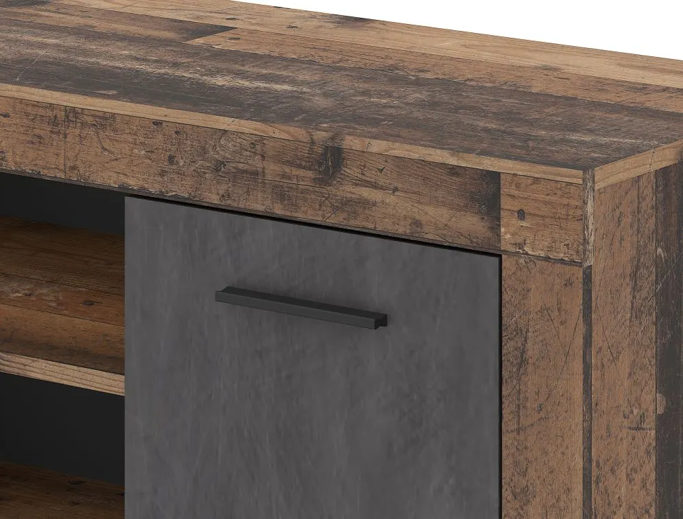 Szafka RTV LUNA 2D 140cm ciemny dąb old style/grafit matera | sklep MIRAT styl LOFT, SKANDYNAWSKI kolekcja WM-LUNA