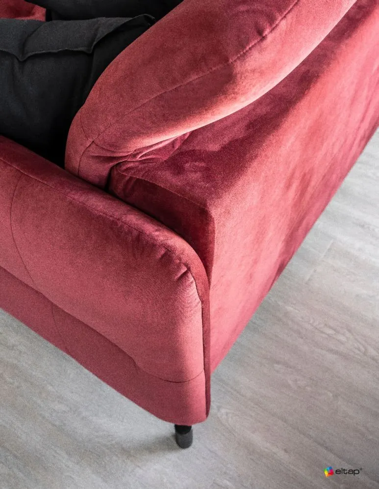 Narożnik z funkcją spania LORELLE VELVET szary prawy pikowany welurowy | MIRAT. w stylu GLAMOUR kolekcja