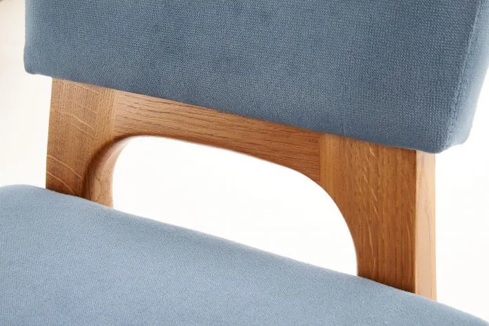 Krzesło WENANTY niebieskie dąb miodowy w stylu retro | MIRAT. w stylu VINTAGE kolekcja CHARAZIAK DESIGN