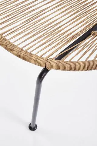 Krzesło BARI rattanowe z metalowymi nogami | MIRAT. w stylu LOFT, VINTAGE kolekcja