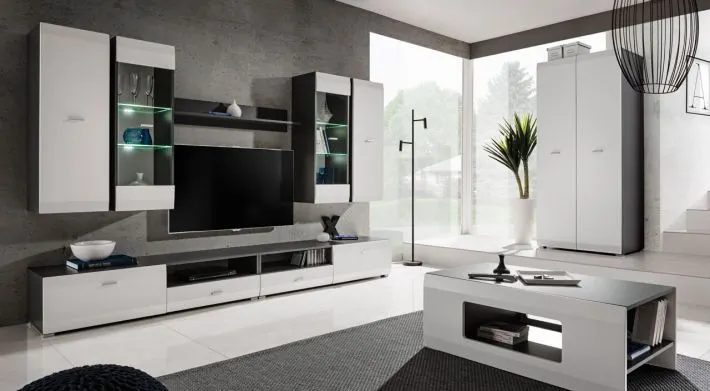 Ława CLIF biała/garfitowa do salonu | MIRAT. w stylu  kolekcja CLIF