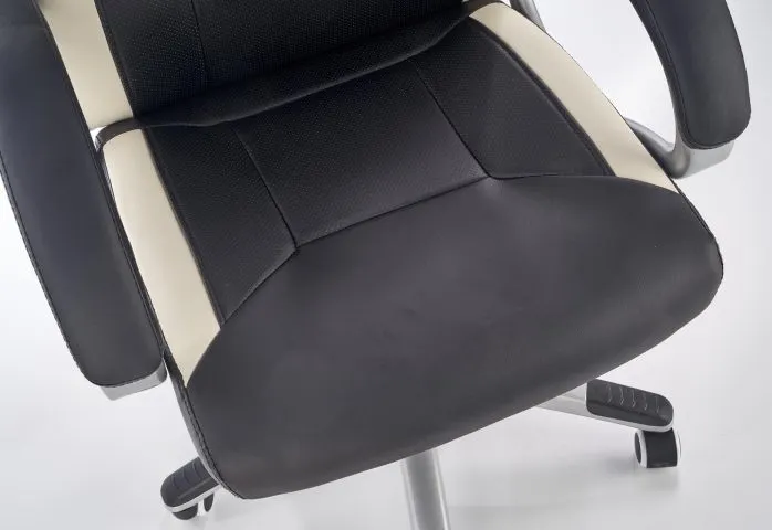 Fotel biurowy BARTON czarny/biały gabinetowy | MIRAT.