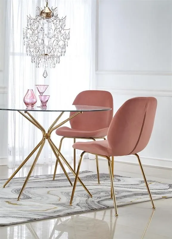 Stół RONDO 110x110 okrągły szklany do jadalni | MIRAT. w stylu GLAMOUR kolekcja