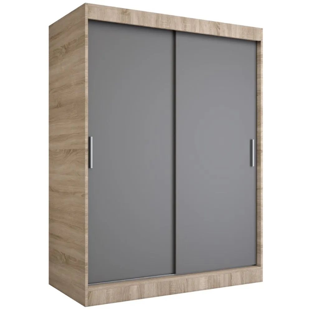 Szafa przesuwna MODUO COMFORT 150 dąb sonoma/antracyt gładka do sypialni | MIRAT. w stylu  kolekcja MODUO COMFORT