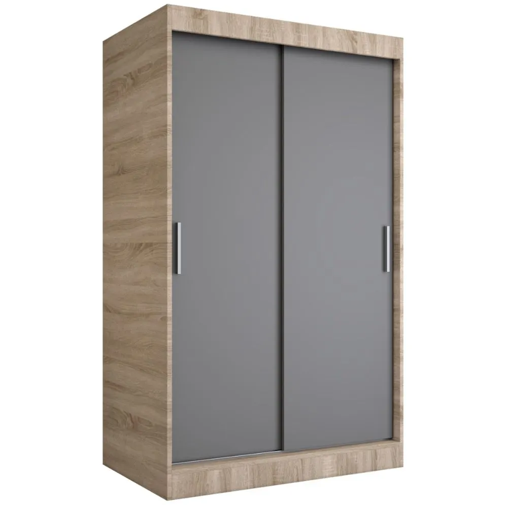 Szafa przesuwna MODUO COMFORT 120 dąb sonoma/antracyt gładka do sypialni | MIRAT. w stylu kolekcja MODUO COMFORT