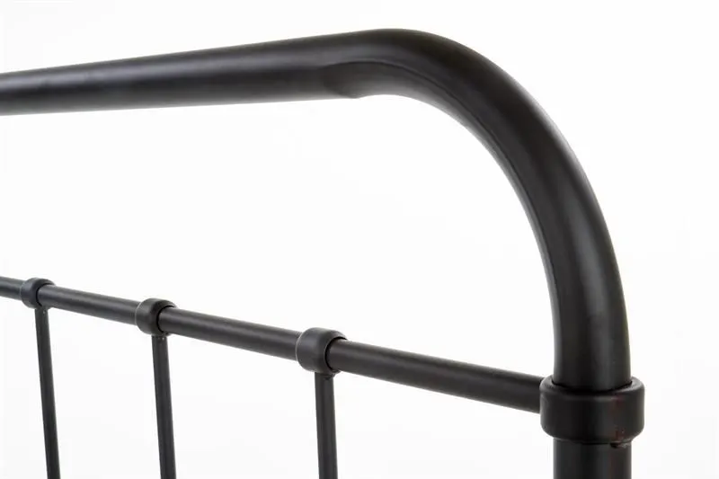 Łóżko LINDA 120x200 czarne metalowe dwuosobowe | MIRAT. styl LOFT