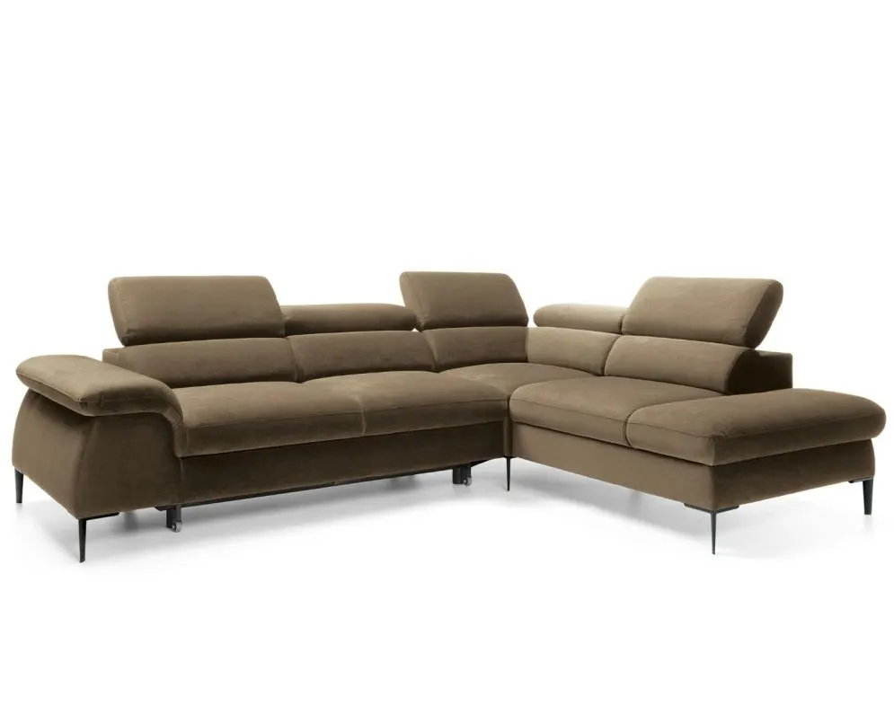 Narożnik z funkcją spania SIMON L oliwkowy prawy/lewy I sklep meblowy MIRAT.