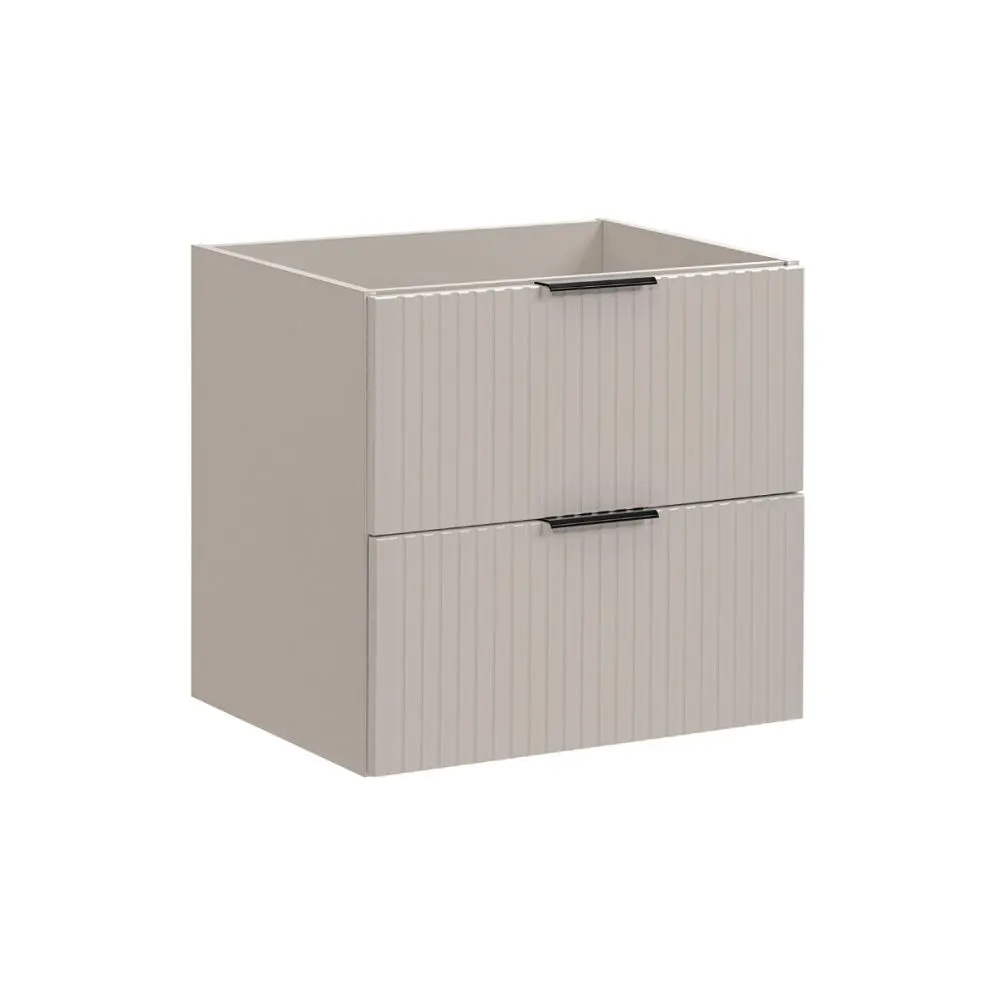 Szafka pod umywalkę nablatową ADEL CASHMERE 60cmx2 kaszmirowa - zestaw 140 cm z regałem i blatem z szufladami I sklep meblowy MIRAT. styl RYFLOWANY