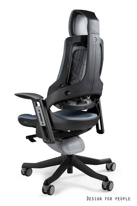 Fotel biurowy WAU czarny/szary tkanina z regulowanymi podłokietnikami | MIRAT.