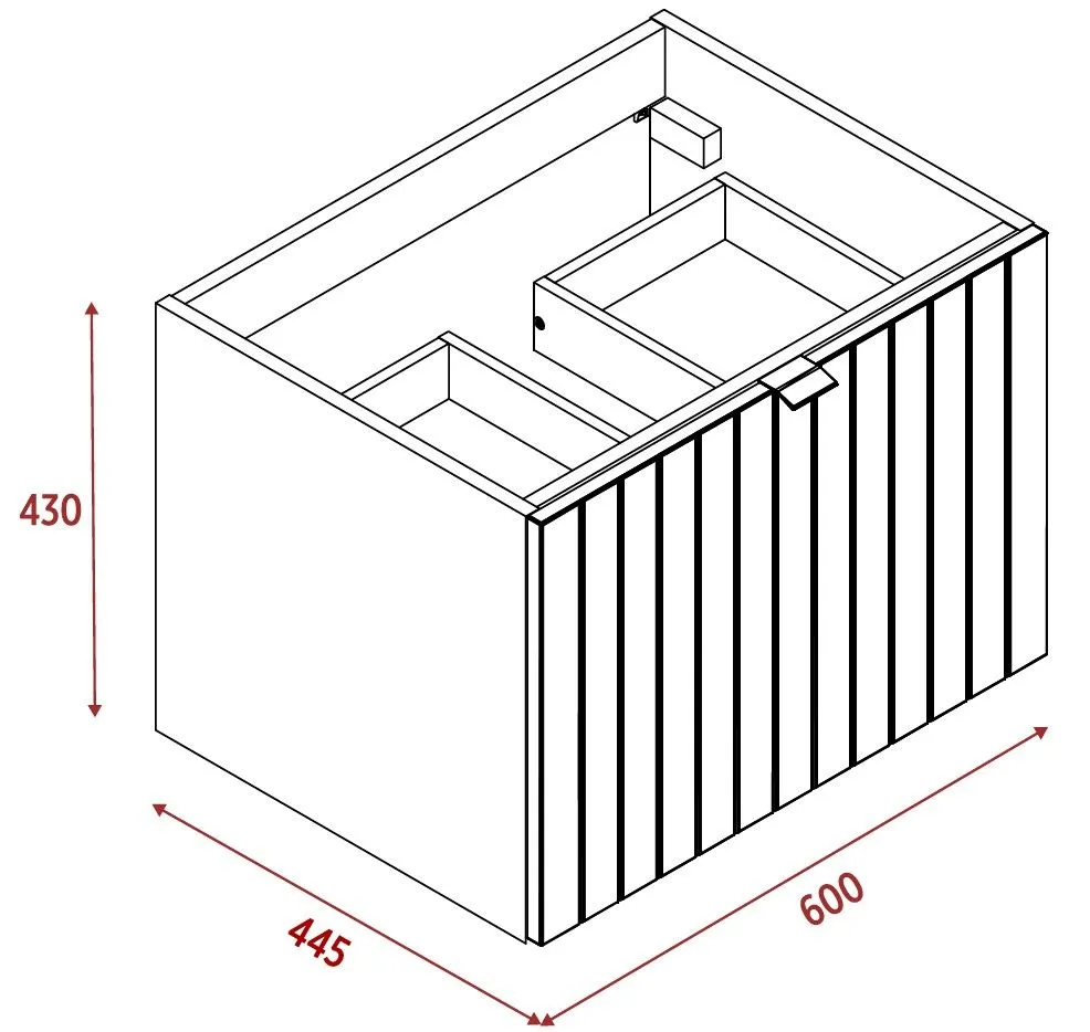 Szafka pod umywalkę HARMO 60 cm szaro-zielona półmat z szufladami | MIRAT  kolekcja HARMO