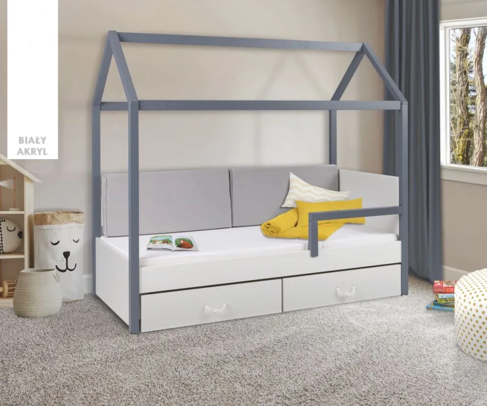 Łóżko domek BAJKAŁ 180x80 białe dla dzieci z szufladami | MIRAT. w stylu kolekcja