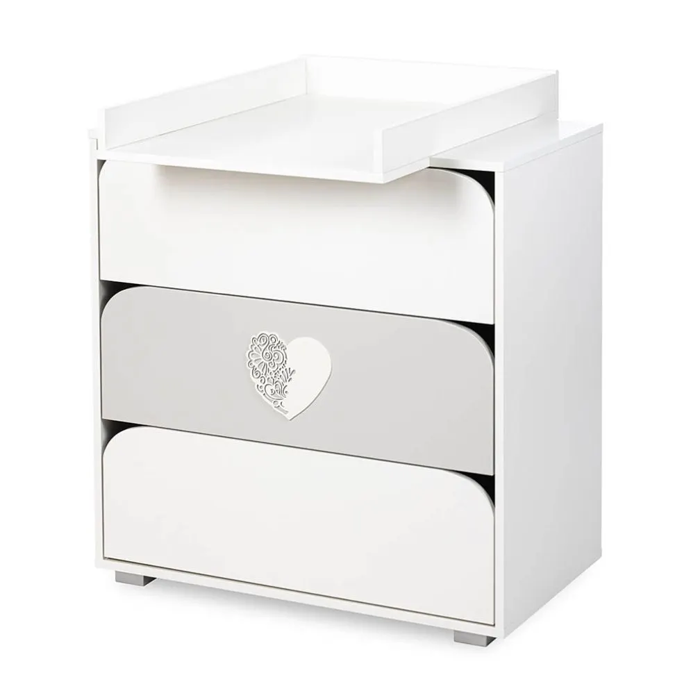 Komoda z szufladami MAJA 80cm biała/szara z przewijakiem I sklep meblowy MIRAT. styl SKANDYNAWSKI