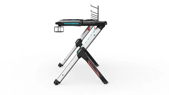 Biurko STAR czarne gamingowe z oświetleniem LED RGB | MIRAT.