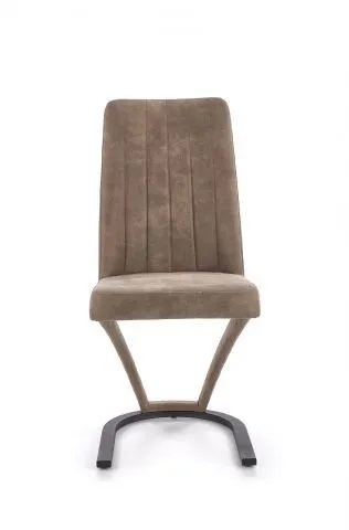 Krzesło K338 brązowe z przeszyciami na jednej nodze | MIRAT. w stylu LOFT kolekcja