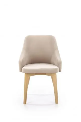 Nowoczesne beżowe tapicerowane krzesło do jadalni TOLEDO 2