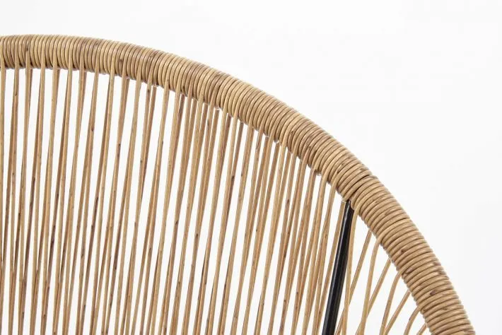 Krzesło BARI rattanowe z metalowymi nogami | MIRAT. w stylu LOFT, VINTAGE kolekcja