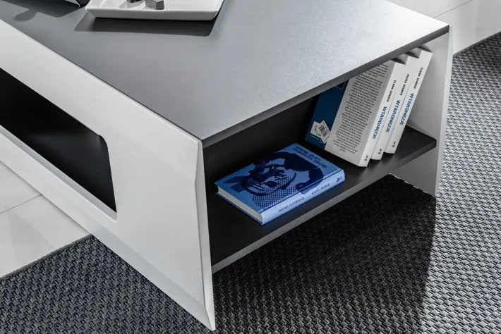 Ława CLIF biała/garfitowa do salonu | MIRAT. w stylu  kolekcja CLIF