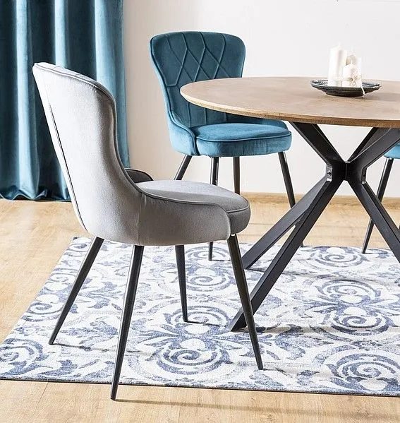 Stół okrągły ASTER dąb/czarny w stylu loft | MIRAT. styl LOFT