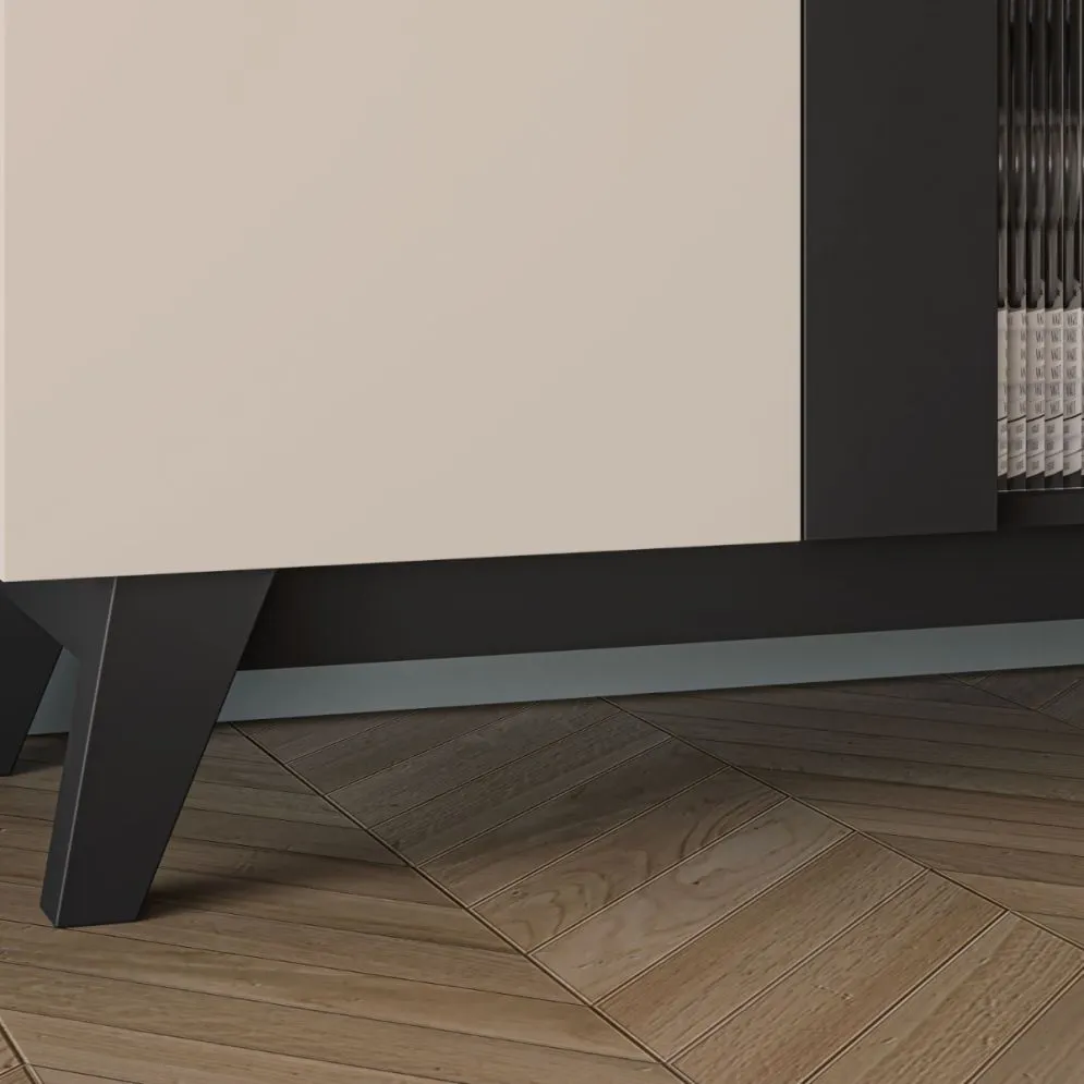 Witryna wysoka FRESHION 02 2D kaszmirowa/czarna I sklep meblowy MIRAT.  kolekcja FRESHION