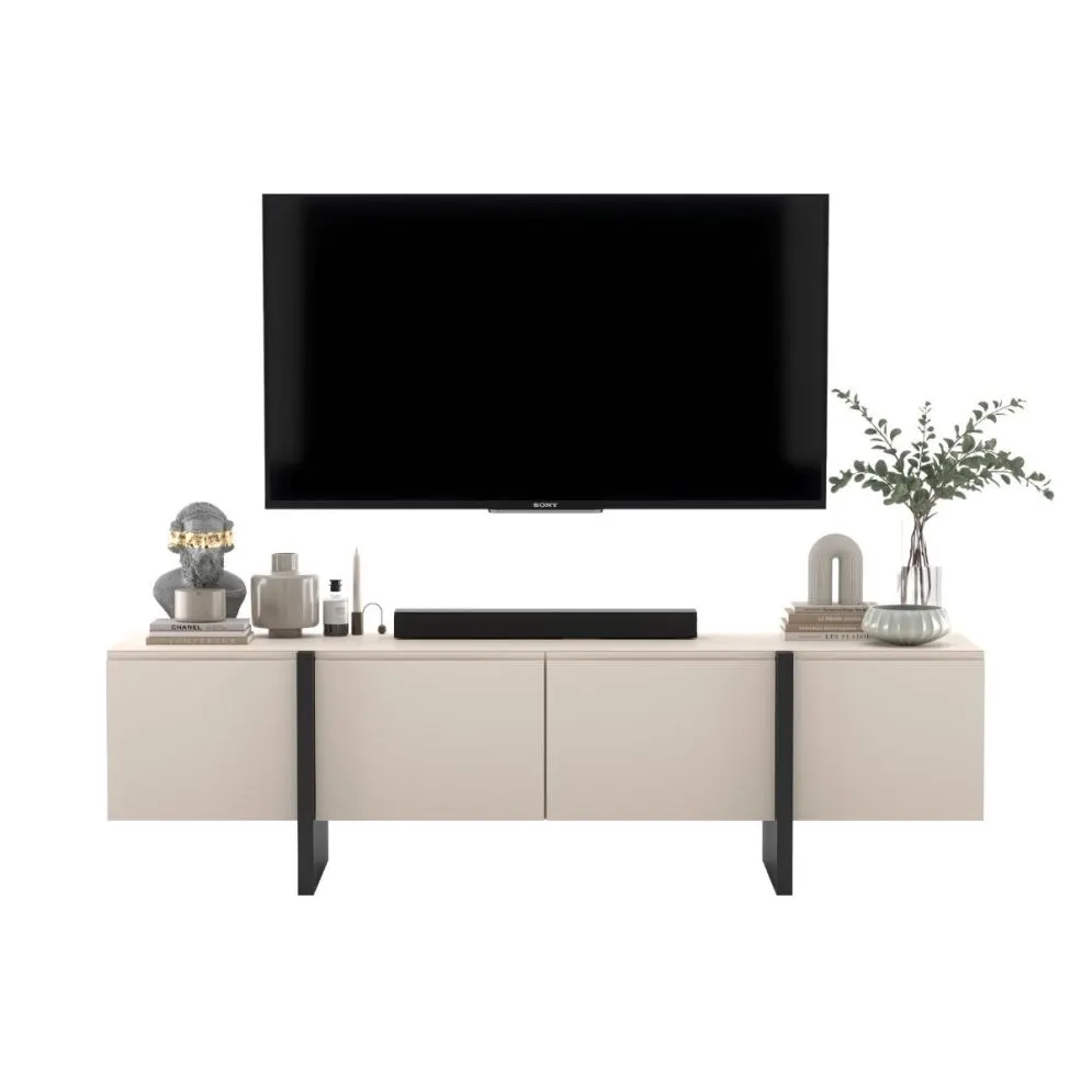 Szafka RTV GRANT 180cm kaszmir mat stojąca I sklep meblowy MIRAT. styl GLAMOUR, LOFT