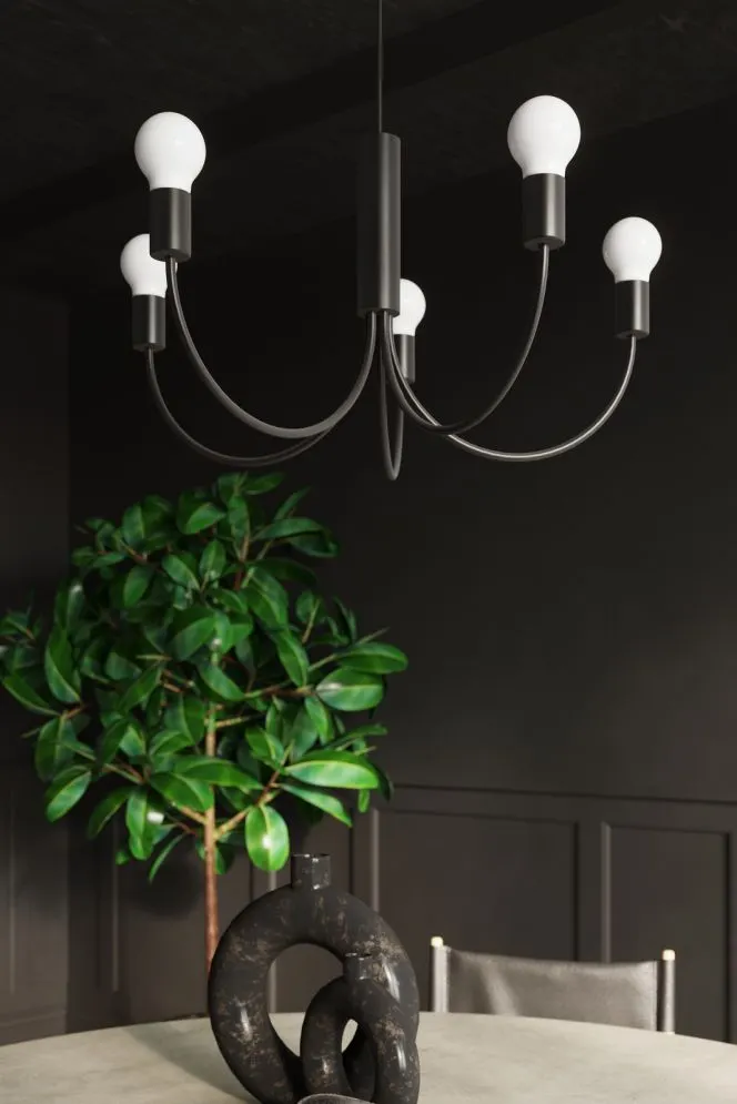 Żyrandol PICCOLO 5 czarny | sklep MIRAT  kolekcja piccolo