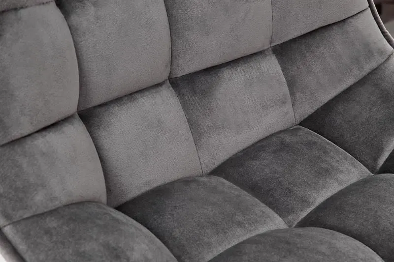 Hoker H-95 szary tapicerowany aksamitem z oparciem | MIRAT. w stylu GLAMOUR kolekcja