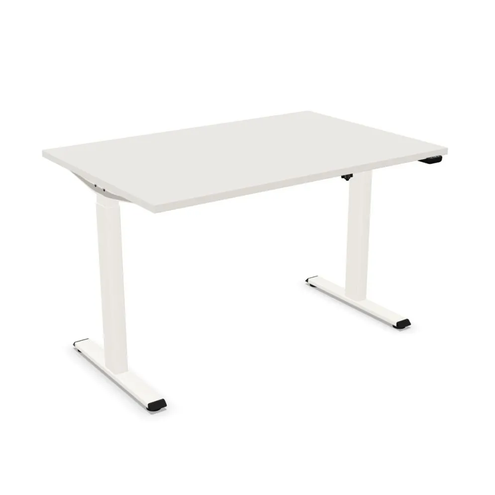 Biurko eCOMO 120x60cm platinum z regulacją wysokości do biura I sklep meblowy MIRAT.