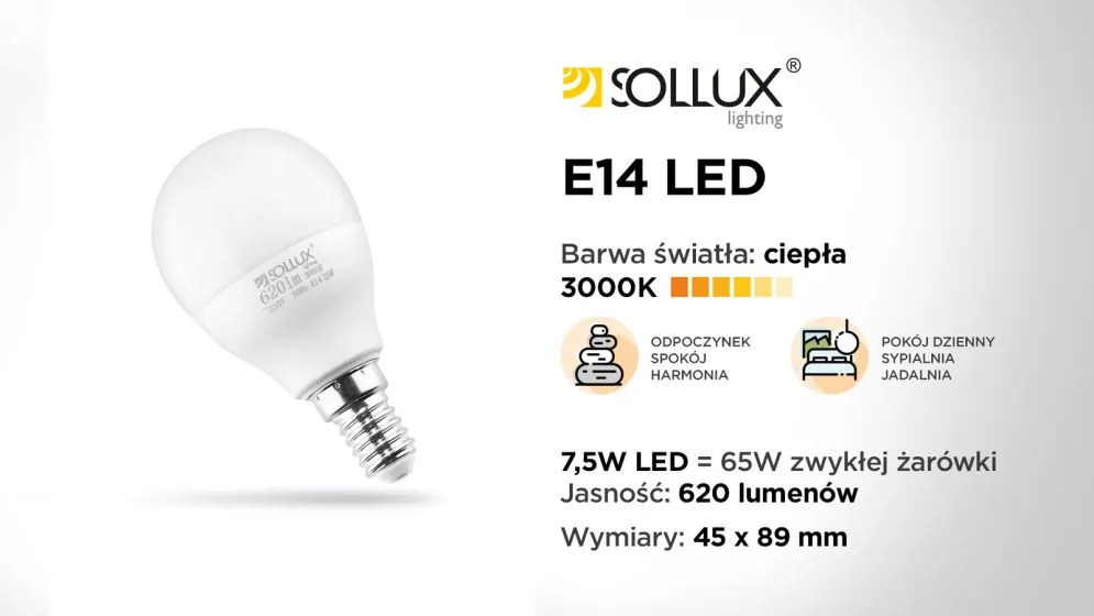 Żarówka LED E14 3000K 7,5W 620lm | sklep MIRAT