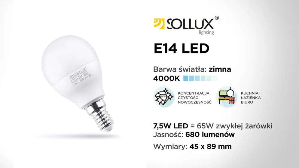 Żarówka LED E14 4000K 7,5W 680lm | sklep MIRAT