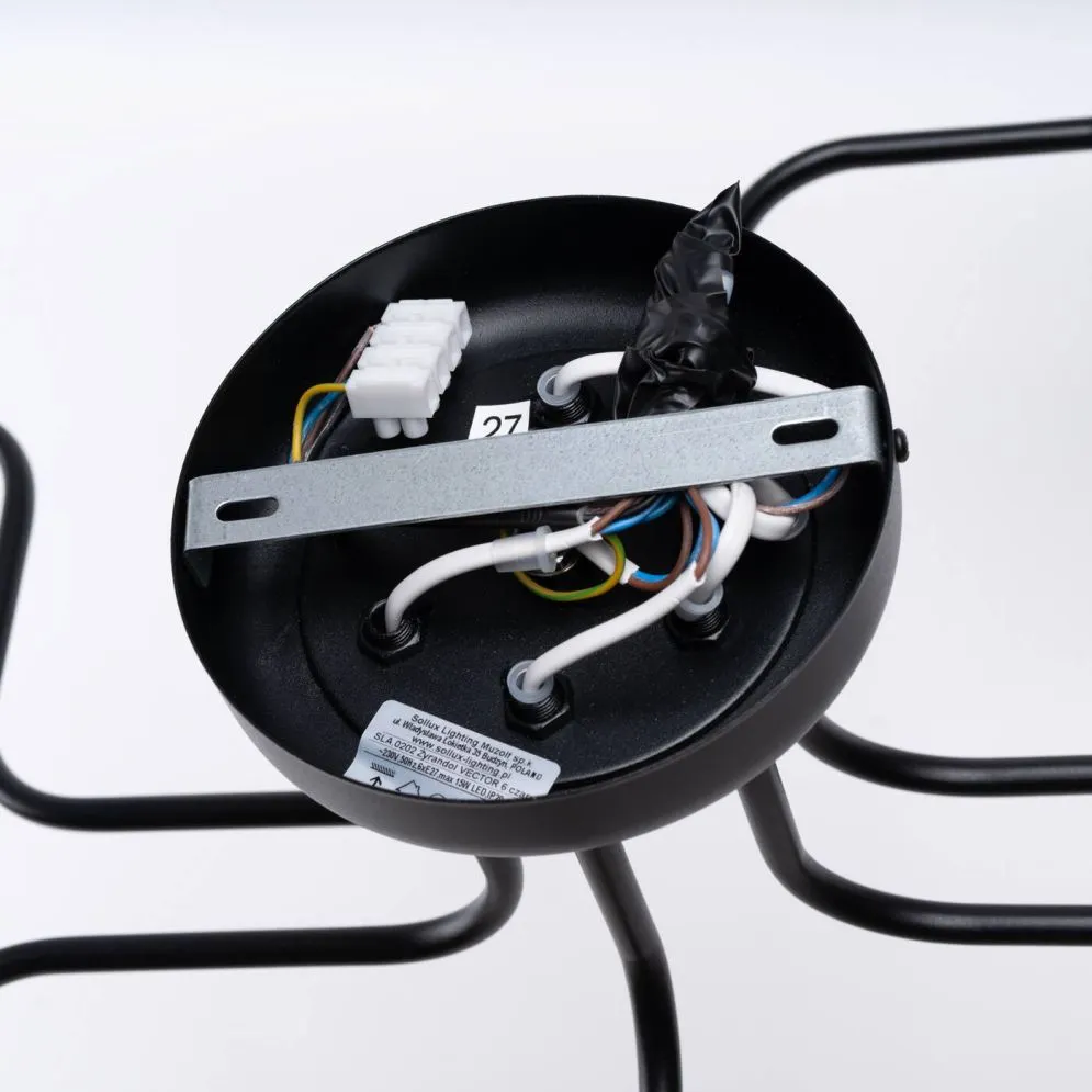 Żyrandol VECTOR 6 czarny | sklep MIRAT kolekcja vector