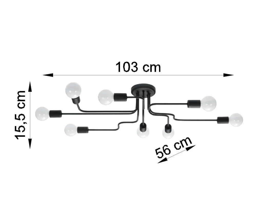 Żyrandol VECTOR 8 czarny | sklep MIRAT kolekcja vector