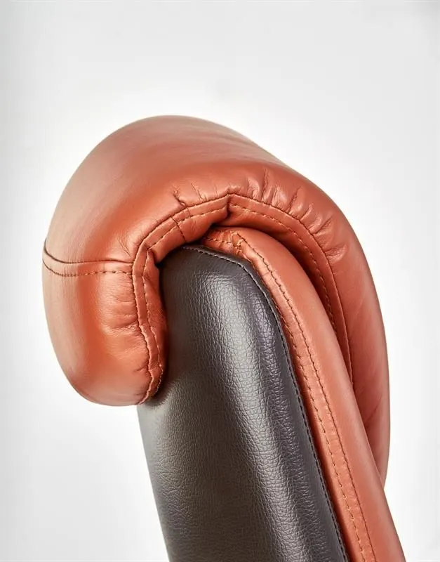 Fotel biurowy CALVANO brązowy tapicerowany ekoskórą | MIRAT.