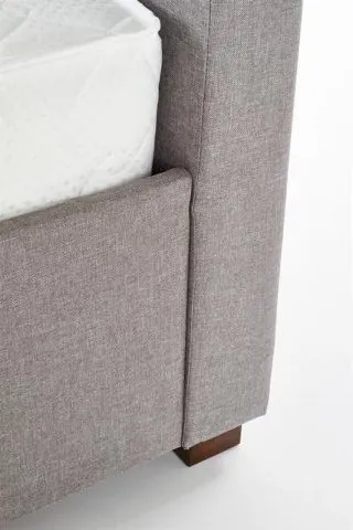 Łóżko MODENA 160x200 szare z gładkim zagłówkiem z szufladami | MIRAT.