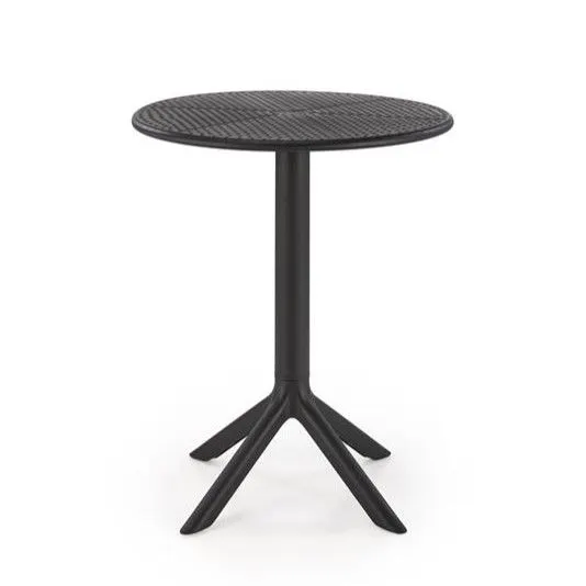 Stolik ogrodowy CALVO 60x60 czarny z tworzywa PVC okrągły I sklep meblowy MIRAT.