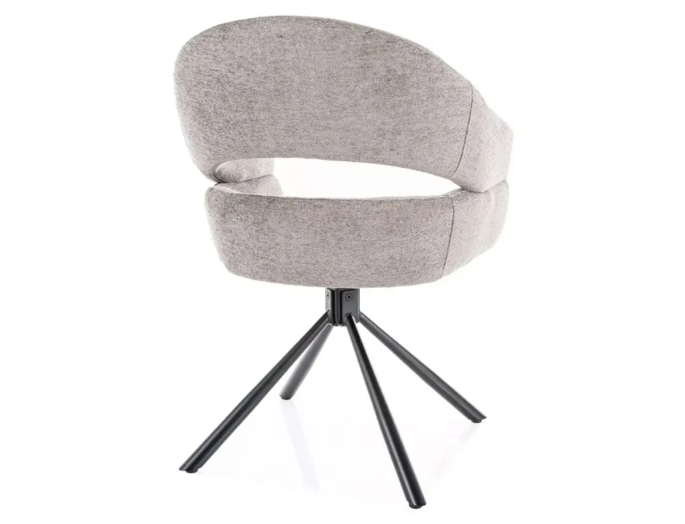 Ciemnobeżowe krzesło do salonu BORGO Raven z funkcją obrotu | MIRAT styl LOFT