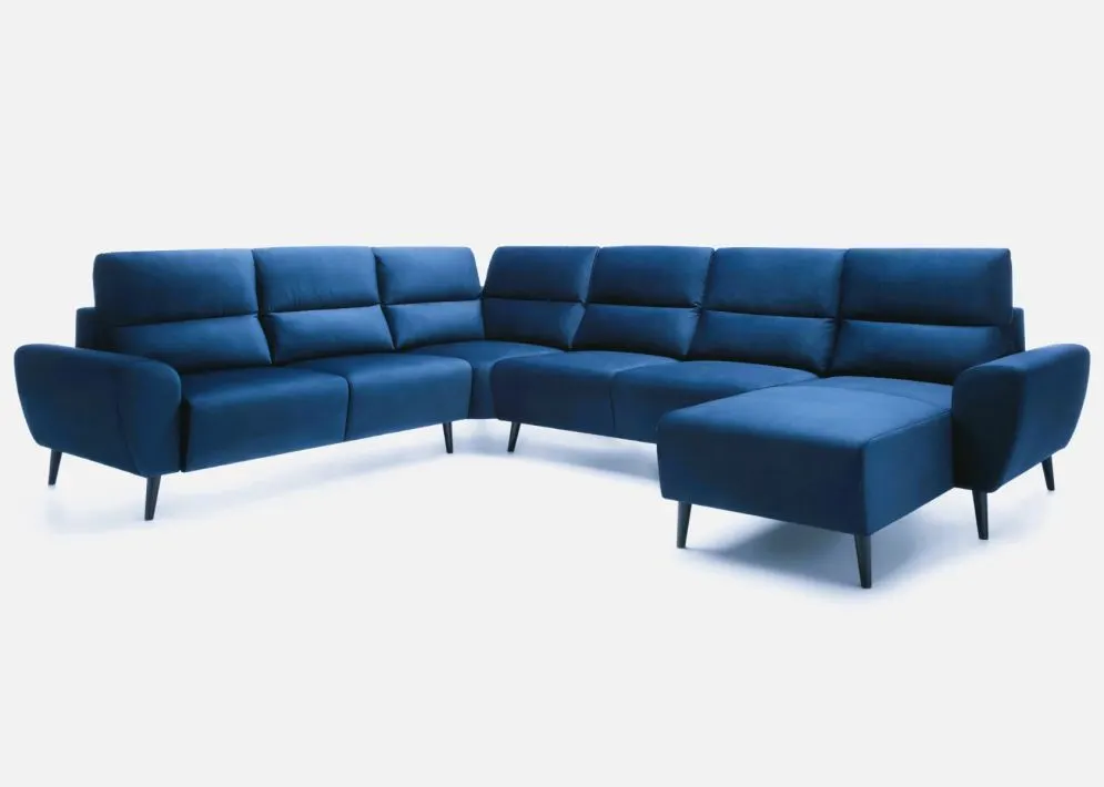 Narożnik z funkcją spania LAURA U2 granatowy prawy/lewy I sklep meblowy MIRAT.