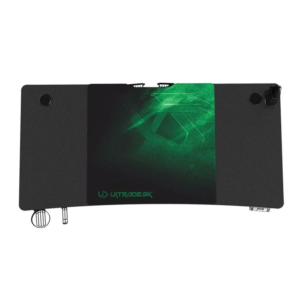 Biurko gamingowe LEVEL V2 zielone dla graczy | MIRAT.