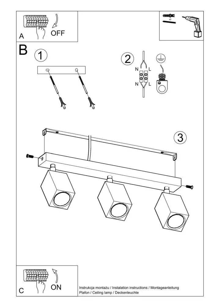 Plafon KEKE 3 dąb | sklep MIRAT kolekcja keke