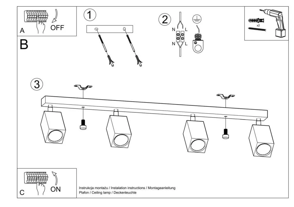 Plafon KEKE 4 dąb | sklep MIRAT  kolekcja keke