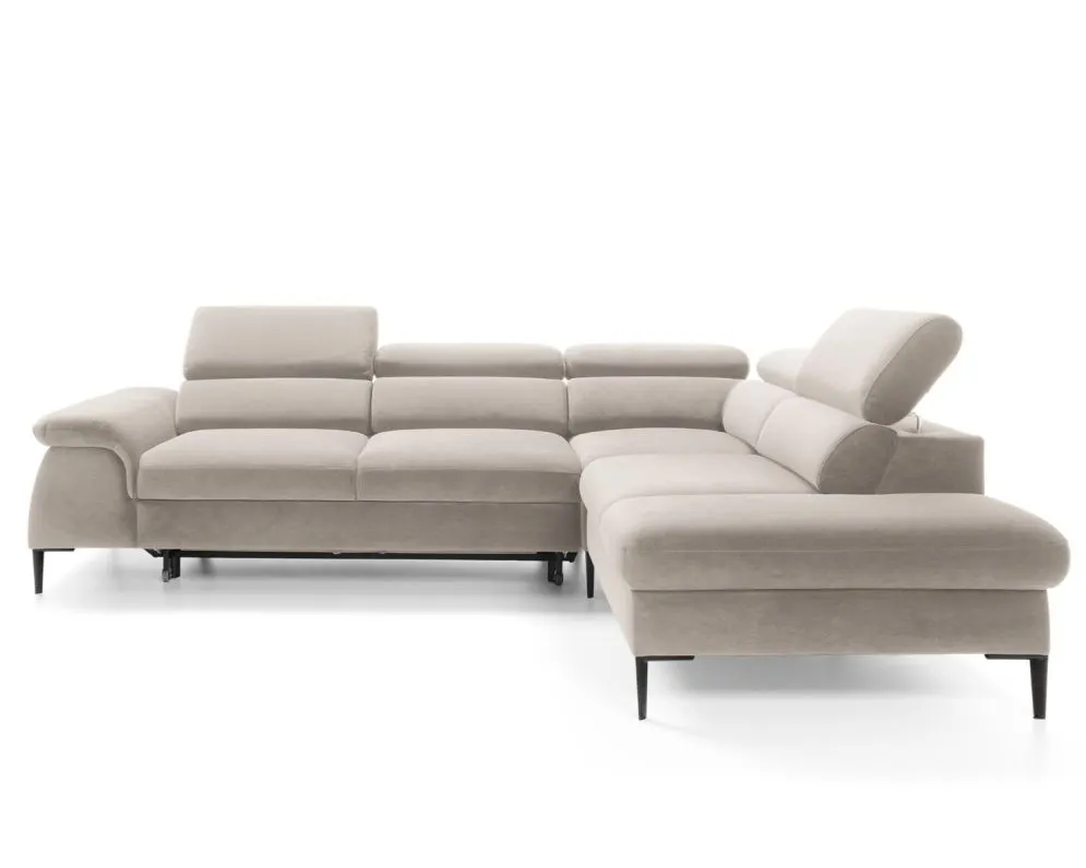 Narożnik z funkcją spania SIMON L jasny beżowy prawy/lewy I sklep meblowy MIRAT.