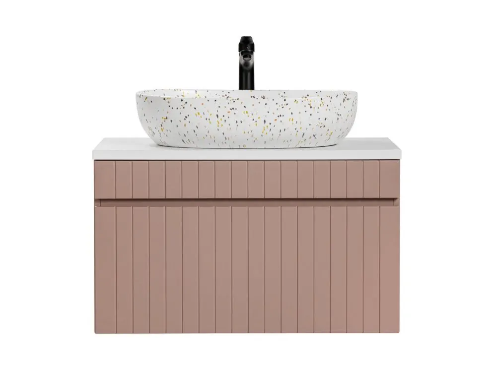 Szafka pod umywalkę ICONIC ROSE 82 80cm różowa wisząca I sklep meblowy MIRAT. styl RYFLOWANY