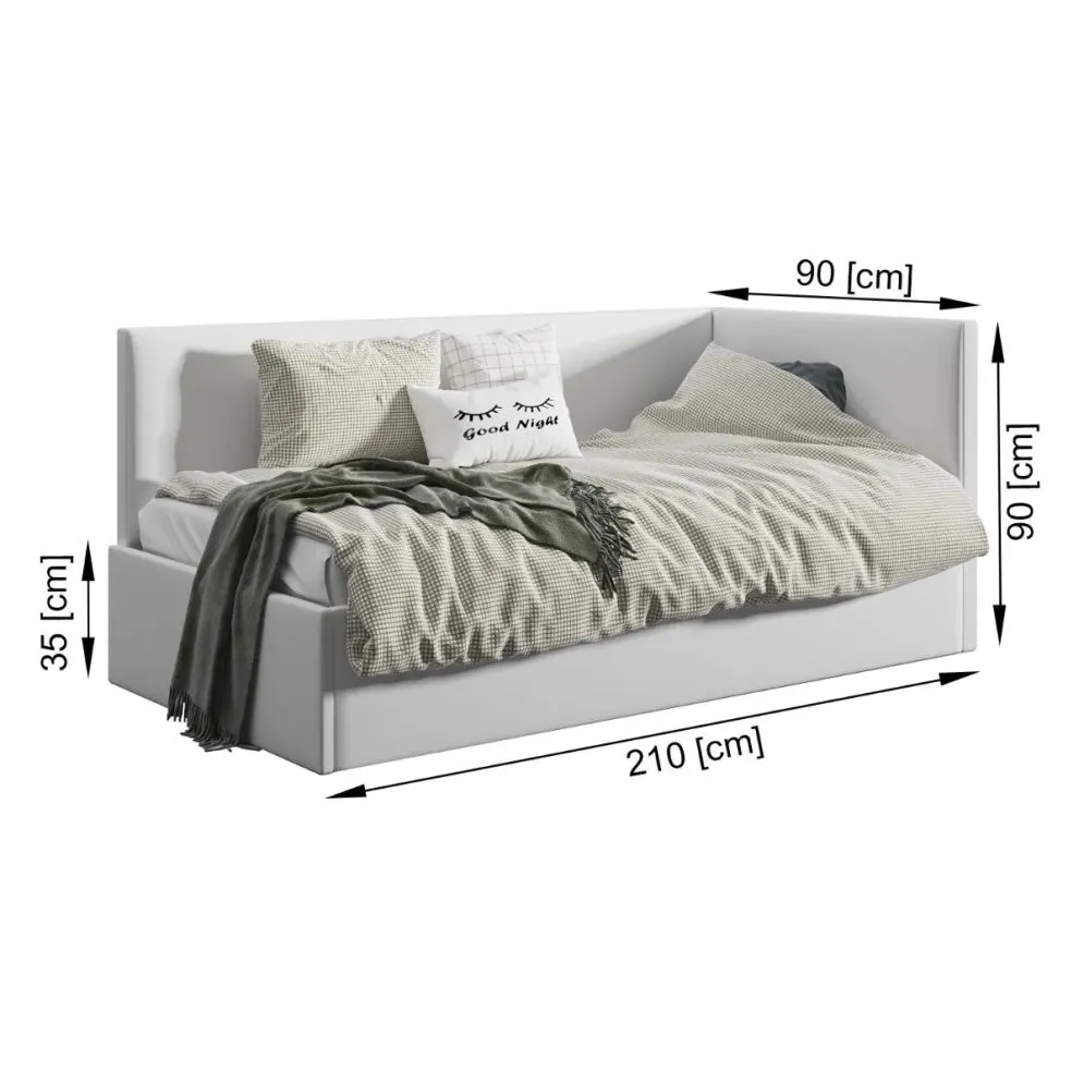 Łóżko młodzieżowe AURA 2 80x200 różowe z tapicerowanym panelem i szufladą I sklep meblowy MIRAT.