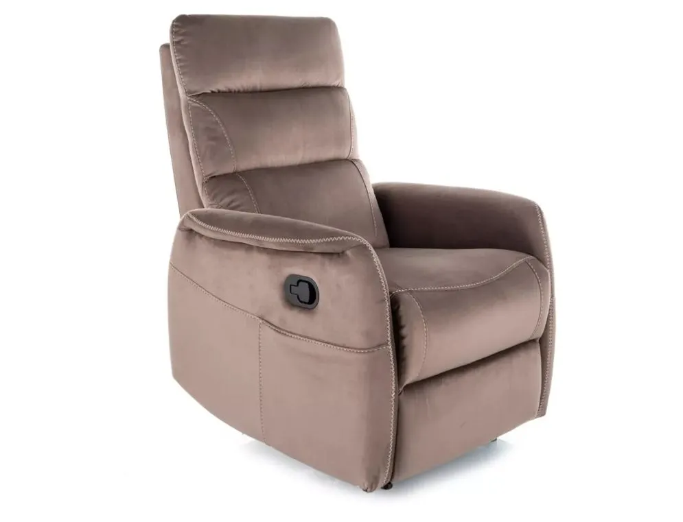 Aksamitny fotel z masażem Solon M Velvet cappuccino | MIRAT