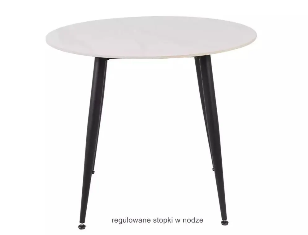 Okrągły stół ceramiczny Rion 90 cm biały marmur | MIRAT styl LOFT