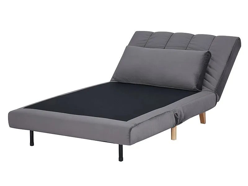 Fotel rozkładany BILLY VELVET szary z funkcją spania | MIRAT.