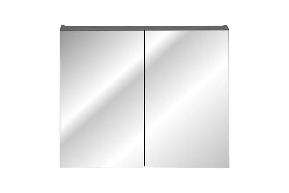 Szafka łazienkowa SANTA FE BLACK 80 cm czarny mat z lustrem z półkami I sklep meblowy MIRAT. styl LOFT